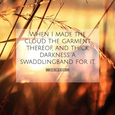 Picture 07 - Job 38:9 KJV - When I made the cloud the garment thereof, and - Bible Verse Picture