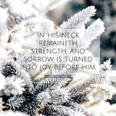 Picture 07 - Job 41:22 KJV - In his neck remaineth strength, and sorrow is - Bible Verse Picture