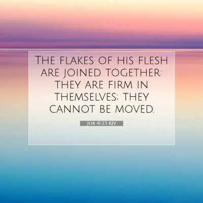 Picture 07 - Job 41:23 KJV - The flakes of his flesh are joined together: they - Bible Verse Picture