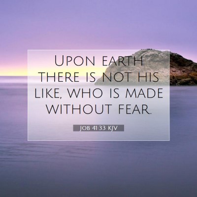 Picture 07 - Job 41:33 KJV - Upon earth there is not his like, who is made - Bible Verse Picture
