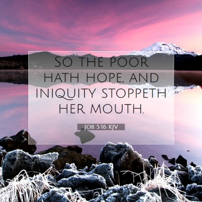 Picture 07 - Job 5:16 KJV - So the poor hath hope, and iniquity stoppeth her - Bible Verse Picture