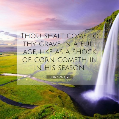 Picture 07 - Job 5:26 KJV - Thou shalt come to thy grave in a full age, like - Bible Verse Picture