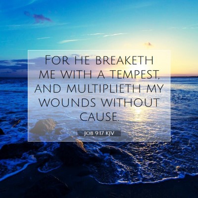 Picture 07 - Job 9:17 KJV - For he breaketh me with a tempest, and - Bible Verse Picture