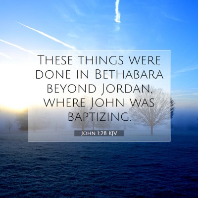 Picture 07 - John 1:28 KJV - These things were done in Bethabara beyond - Bible Verse Picture