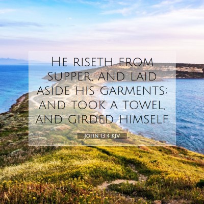 Picture 07 - John 13:4 KJV - He riseth from supper, and laid aside his - Bible Verse Picture