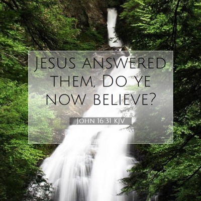 Picture 07 - John 16:31 KJV - Jesus answered them, Do ye now - Bible Verse Picture
