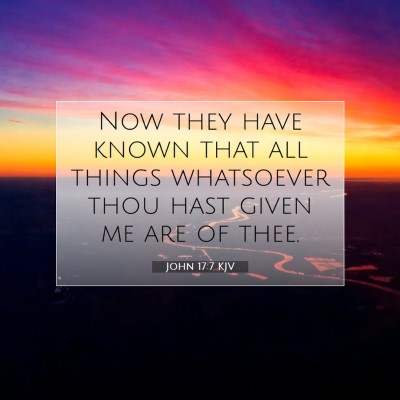Picture 07 - John 17:7 KJV - Now they have known that all things whatsoever - Bible Verse Picture