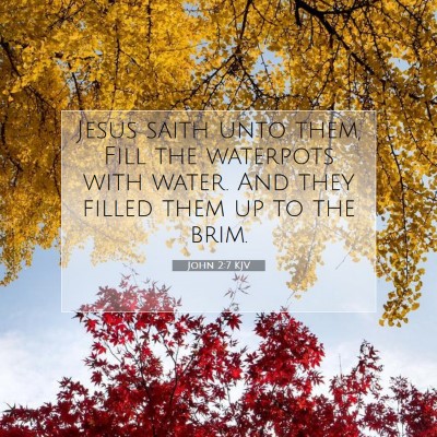 Picture 07 - John 2:7 KJV - Jesus saith unto them, Fill the waterpots with - Bible Verse Picture