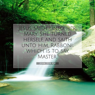 Picture 07 - John 20:16 KJV - Jesus saith unto her, Mary. She turned herself, - Bible Verse Picture
