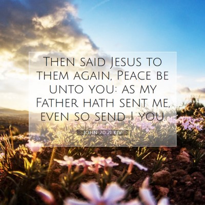 Picture 07 - John 20:21 KJV - Then said Jesus to them again, Peace be unto you: - Bible Verse Picture