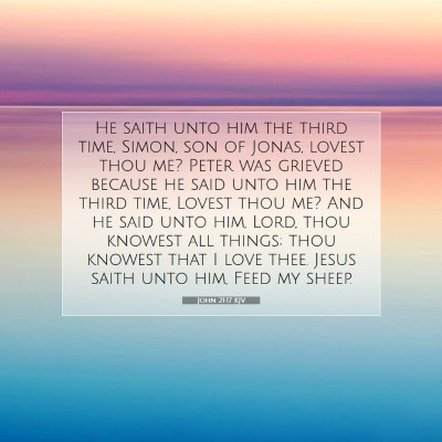Picture 07 - John 21:17 KJV - He saith unto him the third time, Simon, son of - Bible Verse Picture