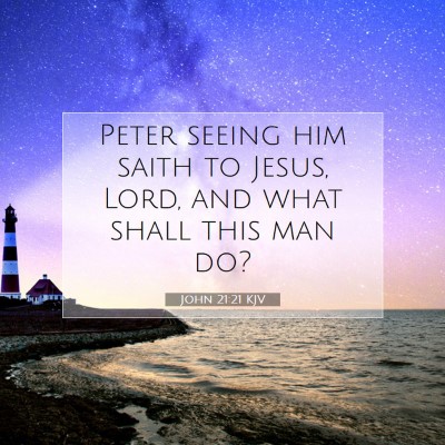 Picture 07 - John 21:21 KJV - Peter seeing him saith to Jesus, Lord, and what - Bible Verse Picture