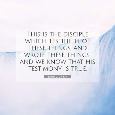 Picture 07 - John 21:24 KJV - This is the disciple which testifieth of these - Bible Verse Picture