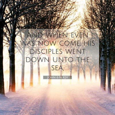 Picture 07 - John 6:16 KJV - And when even was now come, his disciples went - Bible Verse Picture