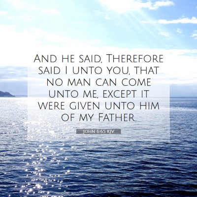 Picture 07 - John 6:65 KJV - And he said, Therefore said I unto you, that no - Bible Verse Picture