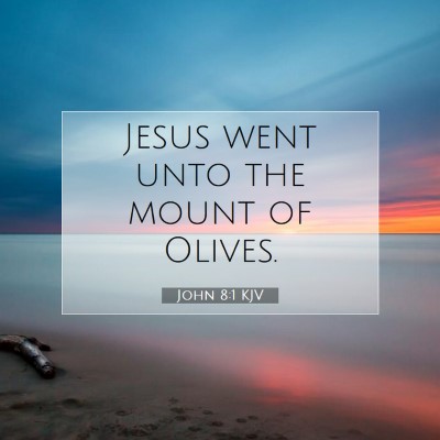 Picture 07 - John 8:1 KJV - Jesus went unto the mount of - Bible Verse Picture