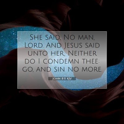 Picture 07 - John 8:11 KJV - She said, No man, Lord. And Jesus said unto her, - Bible Verse Picture