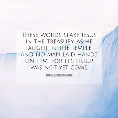 Picture 07 - John 8:20 KJV - These words spake Jesus in the treasury, as he - Bible Verse Picture