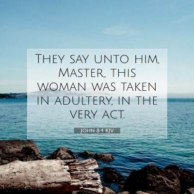 Picture 07 - John 8:4 KJV - They say unto him, Master, this woman was taken - Bible Verse Picture