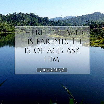 Picture 07 - John 9:23 KJV - Therefore said his parents, He is of age; ask - Bible Verse Picture