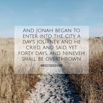 Picture 07 - Jonah 3:4 KJV - And Jonah began to enter into the city a day's - Bible Verse Picture