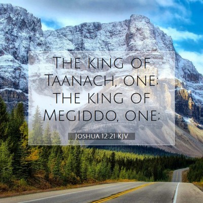 Picture 07 - Joshua 12:21 KJV - The king of Taanach, one; the king of Megiddo, - Bible Verse Picture