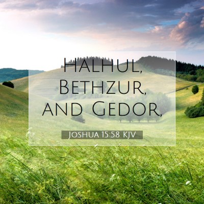 Picture 07 - Joshua 15:58 KJV - Halhul, Bethzur, and - Bible Verse Picture