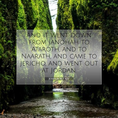 Picture 07 - Joshua 16:7 KJV - And it went down from Janohah to Ataroth, and to - Bible Verse Picture
