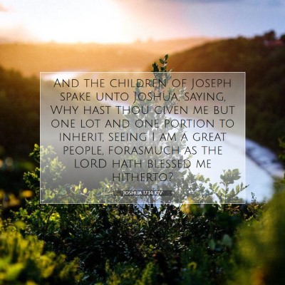 Picture 07 - Joshua 17:14 KJV - And the children of Joseph spake unto Joshua, - Bible Verse Picture