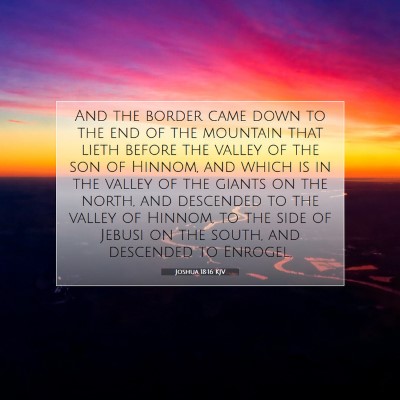Picture 07 - Joshua 18:16 KJV - And the border came down to the end of the - Bible Verse Picture