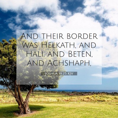 Picture 07 - Joshua 19:25 KJV - And their border was Helkath, and Hali, and - Bible Verse Picture