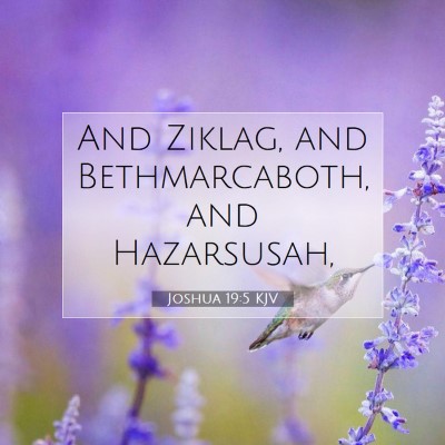 Picture 07 - Joshua 19:5 KJV - And Ziklag, and Bethmarcaboth, and - Bible Verse Picture