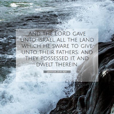 Picture 07 - Joshua 21:43 KJV - And the LORD gave unto Israel all the land which - Bible Verse Picture