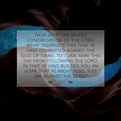 Picture 07 - Joshua 22:16 KJV - Thus saith the whole congregation of the LORD, - Bible Verse Picture