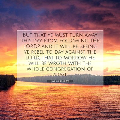 Picture 07 - Joshua 22:18 KJV - But that ye must turn away this day from - Bible Verse Picture