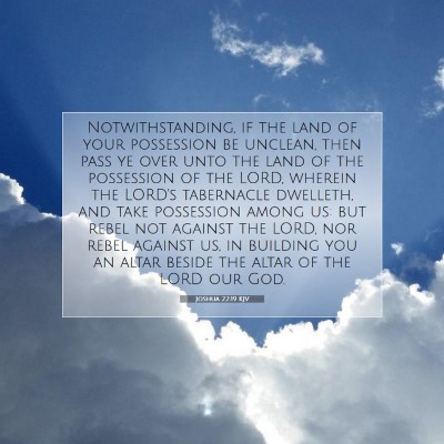 Picture 07 - Joshua 22:19 KJV - Notwithstanding, if the land of your possession - Bible Verse Picture