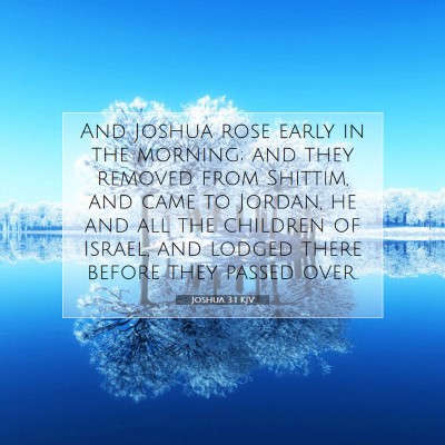 Picture 07 - Joshua 3:1 KJV - And Joshua rose early in the morning; and they - Bible Verse Picture