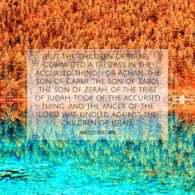 Picture 07 - Joshua 7:1 KJV - But the children of Israel committed a trespass - Bible Verse Picture