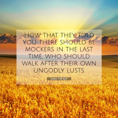 Picture 07 - Jude 1:18 KJV - How that they told you there should be mockers in - Bible Verse Picture