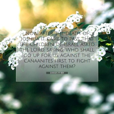 Picture 07 - Judges 1:1 KJV - Now after the death of Joshua it came to pass, - Bible Verse Picture