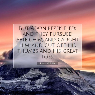 Picture 07 - Judges 1:6 KJV - But Adonibezek fled; and they pursued after him, - Bible Verse Picture