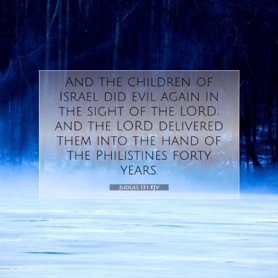 Picture 07 - Judges 13:1 KJV - And the children of Israel did evil again in the - Bible Verse Picture