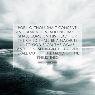 Picture 07 - Judges 13:5 KJV - For, lo, thou shalt conceive, and bear a son; and - Bible Verse Picture