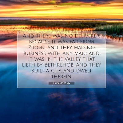 Picture 07 - Judges 18:28 KJV - And there was no deliverer, because it was far - Bible Verse Picture