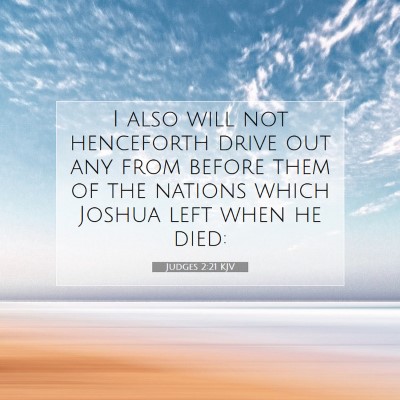 Picture 07 - Judges 2:21 KJV - I also will not henceforth drive out any from - Bible Verse Picture