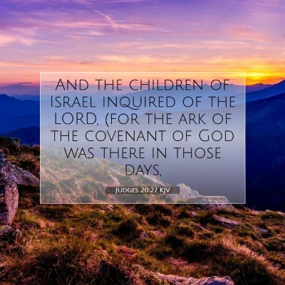 Picture 07 - Judges 20:27 KJV - And the children of Israel inquired of the LORD, - Bible Verse Picture