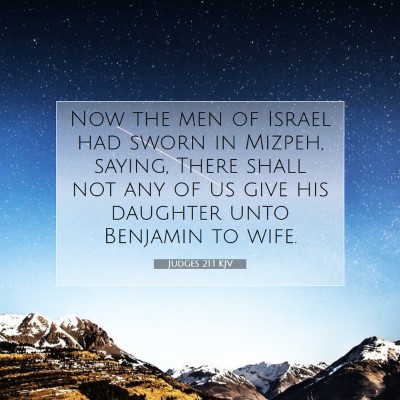 Picture 07 - Judges 21:1 KJV - Now the men of Israel had sworn in Mizpeh, - Bible Verse Picture