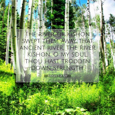 Picture 07 - Judges 5:21 KJV - The river of Kishon swept them away, that ancient - Bible Verse Picture