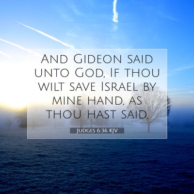 Picture 07 - Judges 6:36 KJV - And Gideon said unto God, If thou wilt save - Bible Verse Picture