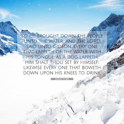 Picture 07 - Judges 7:5 KJV - So he brought down the people unto the water: and - Bible Verse Picture